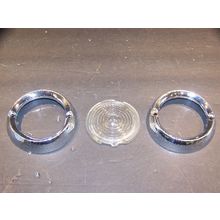 1954 GM REVERSE BEZELS & GLASS LENS #912607 5942303 BUICK PONTIAC CHEVROLET