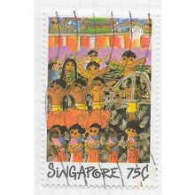 SINGAPORE 1989 CHILDRENS DRAWINGS ART 75c USED