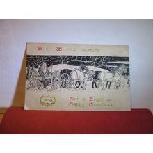 BEST WISHES... HAPPY CHRISTMAS unused antique postcard dated 1906 =