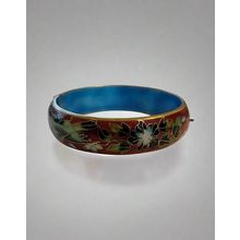 Vintage Red Cloisonné Hinge Bracelet