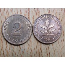 1984j 2 Pfennig Germany Coin