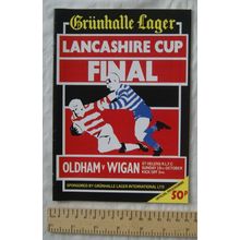 1986 programme Oldham v. Wigan, Lancashire Cup Final