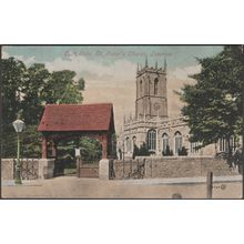 Lych Gate, St Peter's Church, Tiverton, Devon, 1919 - Valentine's Postcard