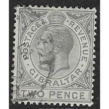 GIBRALTAR 1921-7 GEORGE V MULTI SCRIPT CA WMK 2d USED SG93