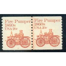 1908 20c Fire Pumper Fine MNH Dry Gum CNP Left 7 A02177