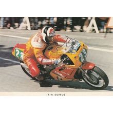 Isle Of Man TT Races Ian Duffus Motorcycle Postcard