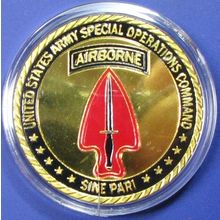 US Army, Special Operations Command. Challenge Coin. 1.50". 65b.