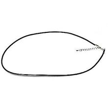 Black Rubber Cord Necklace 17.5 inches long adjustable