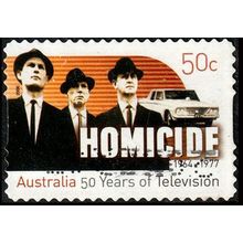 Australia 2006 50 yrs TV Homicide 50c Used P&S. Stamp