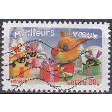 France 2006 Michel 4182I O Cote (2008) 1.50 € Noël Renne avec paquet cadeau