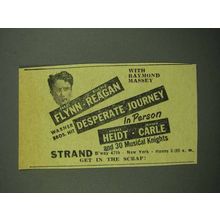 1942 Desperate Journey Movie Ad - Errol Flynn