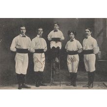 Restaurant German Waiters Hand Signed Antique Postcard