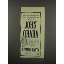 1956 Random House Book Advertisement - A Family Party by John O'Hara