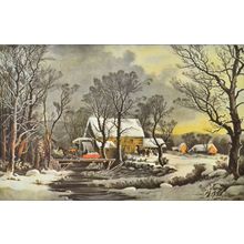 WINTER IN THE COUNTRY 1952 George Henry Durrie - Nathaniel Currier PRINT