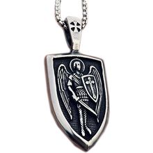 Archangel St Saint Michael Medal Pendant Necklace Stainless Steel Jewelry Men Wo