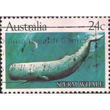 AUSTRALIA, MAMMALS, Sperm Whale, blue 1982, 24c