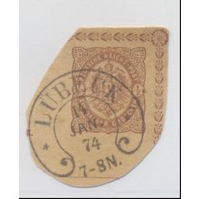 Germany Cut Square, Used, "Lubeck" City/Date Cancel