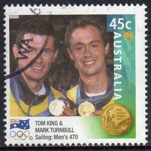 Australia 2000 Olympic Gold Medal Winners - King & Turnbull, Sailing 45c Used#