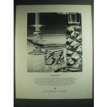 1985 Steuben Glass David Dowler's Twist Bowl and Candlesticks Ad - Plaited light