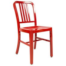 Aluminum 1940s ‘Navy’ Style Dining Chair Anodized Finish In/Outdoor Red 8 Lbs!