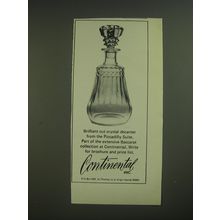 1974 Continetnal, Inc. Baccarat Crystal Decanter Ad - Briliiant cut crystal