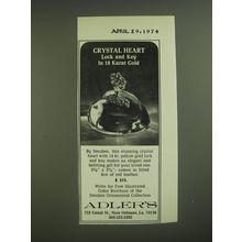 1974 Adler's Steuben Crystal Heart Advertisement