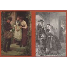 Valentines Day Victorian Royal Mail Postman 2x Postcard s