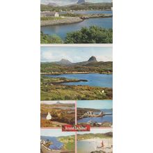 Lochinver Village 3x Arthur Dixon Scottish Postcard s