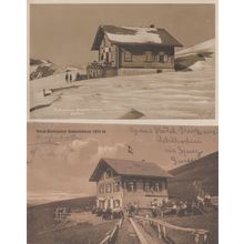 Diners at Hahnenmoos Restaurant Adelboden 2x Old Switzerland Postcard s