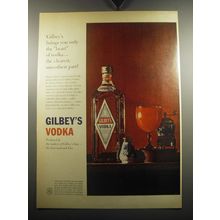 1957 Gilbey's Vodka Ad - Gilbey's brings you only the heart of vodka