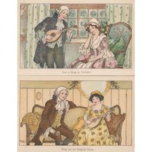 Just a Song at Twilight Sing Me The English 2x Lute Music Old Postcard s