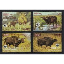 Kampuchea WWF Cambodian Cattle 4v 1986 MNH SG#781-784 MI#823-826 Sc#745-748