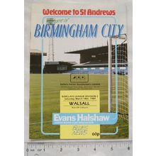 1989 programme Birmingham City v. Walsall, 18/3
