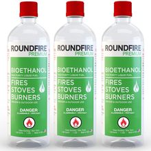 Roundfire Premium Ethanol Fuel - 3 X 1 Liter - for Tabletop Fireplaces, Fire Pit