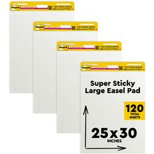 Post-It Super Sticky Easel Pad, 25 in X 30 In, White, 30 Sheets/Pad, 4 Pads/Pack