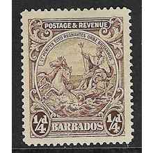 BARBADOS 1925-35 COLONY BADGE ¼d MINT SG229