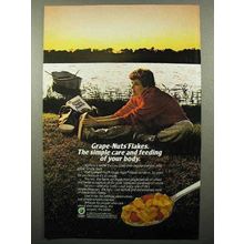 1986 Post Grape-Nuts Flakes Cereal Ad - Simple Care