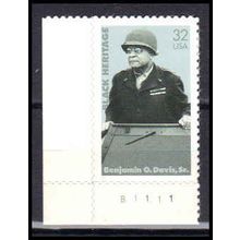 3121 32c General Davis Fine MNH P#S LL B1111 Z5270