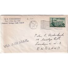 United States 1966 Diamond Springs CAL-London UK Cover Diamond Springs cancel