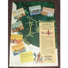 1947 Western Air Lines Ad, Skyway Favorite Playground!