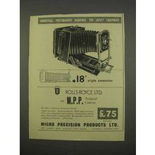 1955 Micro Precision Technical Camera Ad