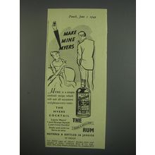 1949 Myers Rum Ad - Make Mine Myers
