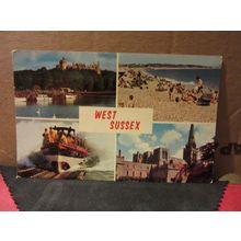 multiview, WEST SUSSEX county.. used postcard 1960s pm Selsey lifeboat =