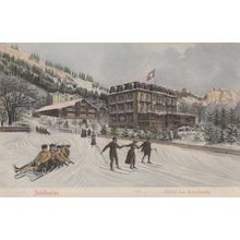 Wintersport Hotel La Rondinella Adelboden Ski Switzerland Postcard