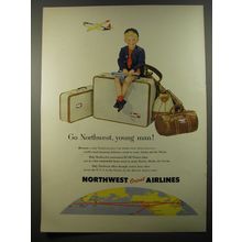 1954 Northwest Orient Airlines Ad - Go Northwest, young man