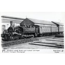 District 4-4-0T No 33 4 Wheel Carriages Train Railway Postcard