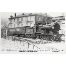 Dover Boat Marine Train 497 Arrival Of Golden Arrow Train RPC Postcard