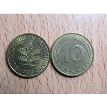 1988d 10 Pfennig Germany Coin