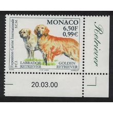 Monaco Golden Labrador Golden Retriever Dogs Corner Date 2000 MNH SG#2443