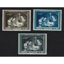 Vatican 'The Nativity' Painting by Gerard Honthorst Christmas 3v 1960 MNH